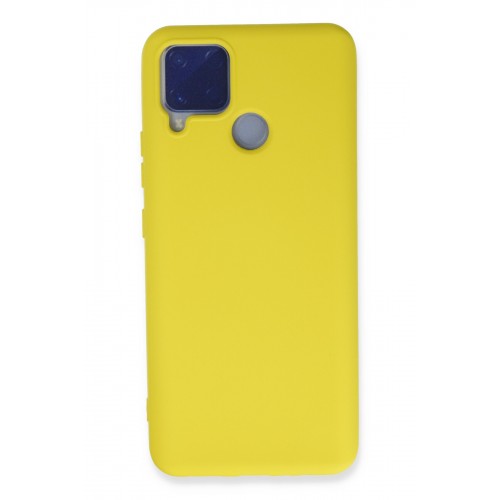 Newface Realme C15 Kılıf Nano içi Kadife Silikon - Sarı Newface Realme C15 Kılıf Nano içi Kadife Silikon - Sarı