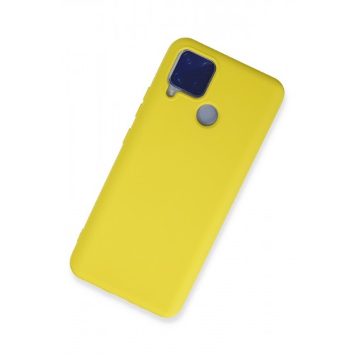 Newface Realme C15 Kılıf Nano içi Kadife Silikon - Sarı Newface Realme C15 Kılıf Nano içi Kadife Silikon - Sarı