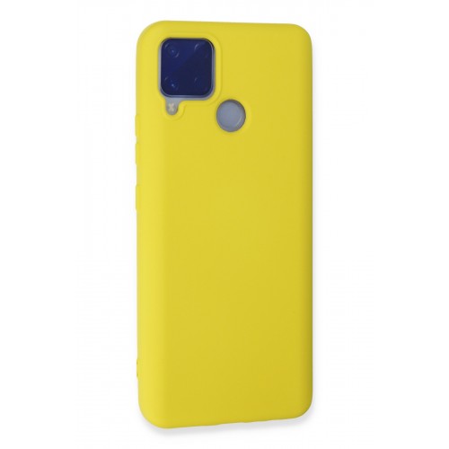 Newface Realme C15 Kılıf Nano içi Kadife Silikon - Sarı Newface Realme C15 Kılıf Nano içi Kadife Silikon - Sarı