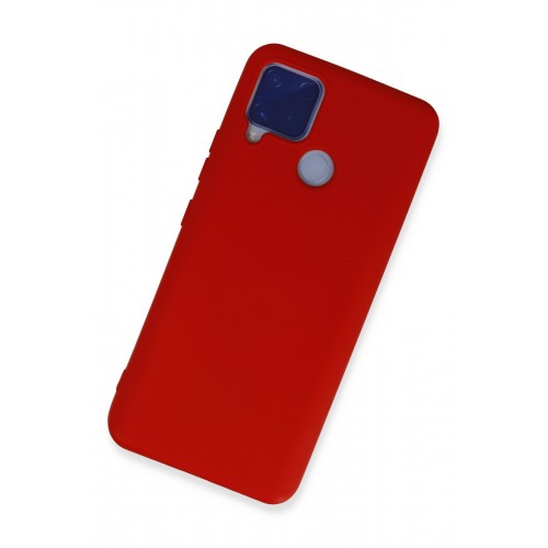 Newface Realme C15 Kılıf Nano içi Kadife Silikon - Kırmızı Newface Realme C15 Kılıf Nano içi Kadife Silikon - Kırmızı