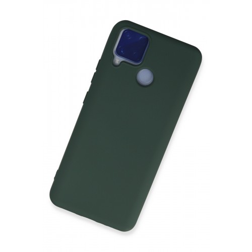 Newface Realme C15 Kılıf Nano içi Kadife Silikon - Koyu Yeşil Newface Realme C15 Kılıf Nano içi Kadife Silikon - Koyu Yeşil