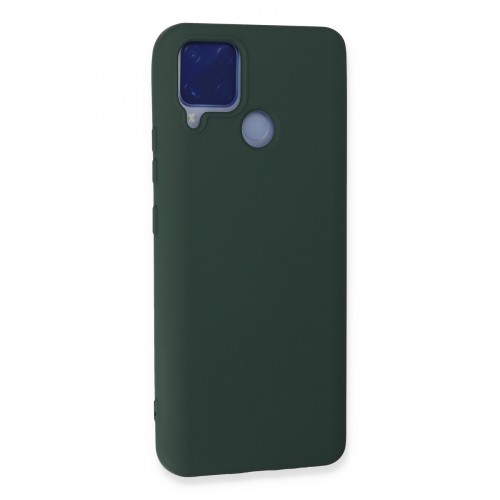 Newface Realme C15 Kılıf Nano içi Kadife Silikon - Koyu Yeşil Newface Realme C15 Kılıf Nano içi Kadife Silikon - Koyu Yeşil