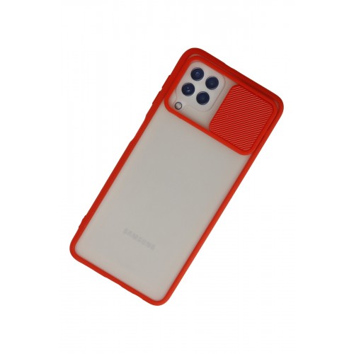 Newface Samsung Galaxy M22 Kılıf Palm Buzlu Kamera Sürgülü Silikon - Kırmızı Newface Samsung Galaxy M22 Kılıf Palm Buzlu Kamera Sürgülü Silikon - Kırmızı