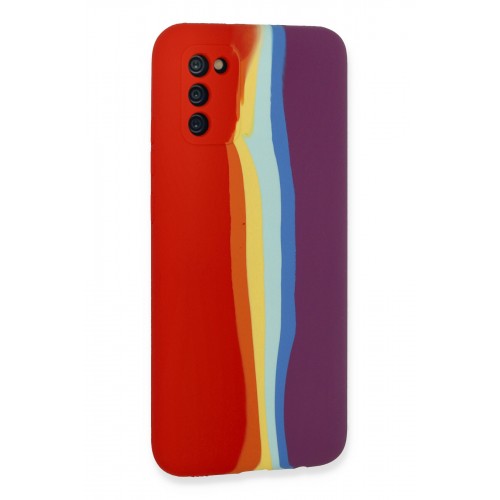 Newface Samsung Galaxy A02S Kılıf Ebruli Lansman Silikon - Kırmızı-Mor Newface Samsung Galaxy A02S Kılıf Ebruli Lansman Silikon - Kırmızı-Mor