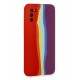 Newface Samsung Galaxy A02S Kılıf Ebruli Lansman Silikon - Kırmızı-Mor Newface Samsung Galaxy A02S Kılıf Ebruli Lansman Silikon - Kırmızı-Mor