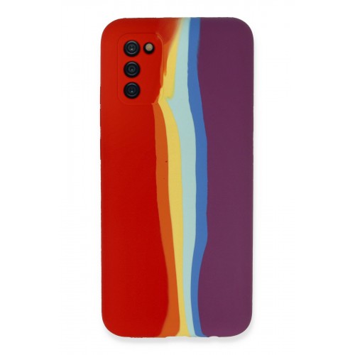 Newface Samsung Galaxy A02S Kılıf Ebruli Lansman Silikon - Kırmızı-Mor Newface Samsung Galaxy A02S Kılıf Ebruli Lansman Silikon - Kırmızı-Mor