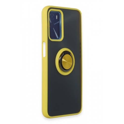 Newface Oppo A16 Kılıf Montreal Yüzüklü Silikon Kapak - Sarı Newface Oppo A16 Kılıf Montreal Yüzüklü Silikon Kapak - Sarı