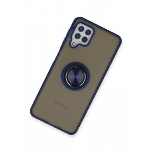 Newface Samsung Galaxy M22 Kılıf Montreal Yüzüklü Silikon Kapak - Lacivert Newface Samsung Galaxy M22 Kılıf Montreal Yüzüklü Silikon Kapak - Lacivert