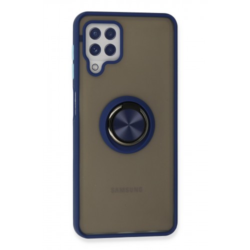 Newface Samsung Galaxy M22 Kılıf Montreal Yüzüklü Silikon Kapak - Lacivert Newface Samsung Galaxy M22 Kılıf Montreal Yüzüklü Silikon Kapak - Lacivert
