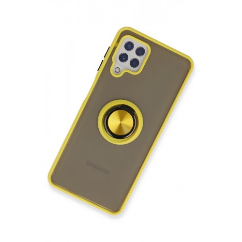 Newface Samsung Galaxy M32 Kılıf Montreal Yüzüklü Silikon Kapak - Sarı Newface Samsung Galaxy M32 Kılıf Montreal Yüzüklü Silikon Kapak - Sarı