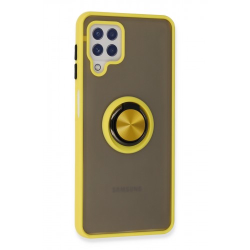 Newface Samsung Galaxy M32 Kılıf Montreal Yüzüklü Silikon Kapak - Sarı Newface Samsung Galaxy M32 Kılıf Montreal Yüzüklü Silikon Kapak - Sarı
