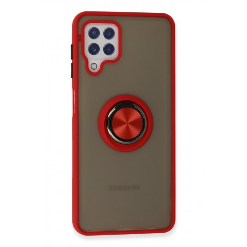 Newface Samsung Galaxy M32 Kılıf Montreal Yüzüklü Silikon Kapak - Kırmızı Newface Samsung Galaxy M32 Kılıf Montreal Yüzüklü Silikon Kapak - Kırmızı