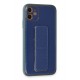 Newface iPhone 12 Kılıf Coco Karbon Standlı Kapak - Mavi Newface iPhone 12 Kılıf Coco Karbon Standlı Kapak - Mavi