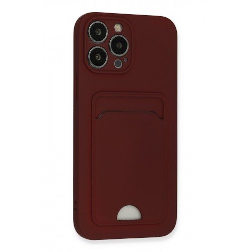 Newface iPhone 13 Pro Max Kılıf Kelvin Kartvizitli Silikon - Bordo Newface iPhone 13 Pro Max Kılıf Kelvin Kartvizitli Silikon - Bordo