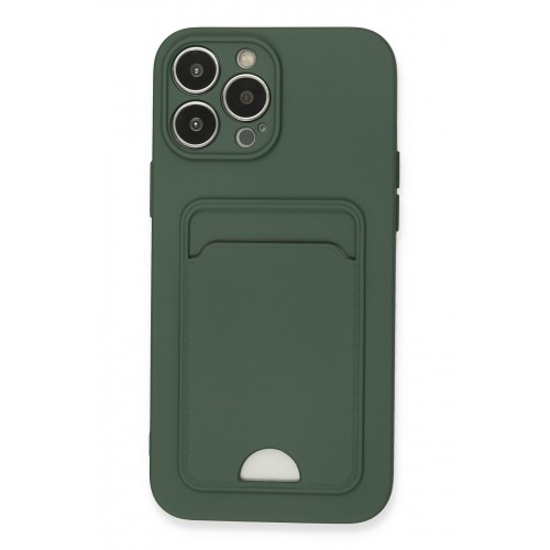 Newface iPhone 13 Pro Max Kılıf Kelvin Kartvizitli Silikon - Koyu Yeşil Newface iPhone 13 Pro Max Kılıf Kelvin Kartvizitli Silikon - Koyu Yeşil