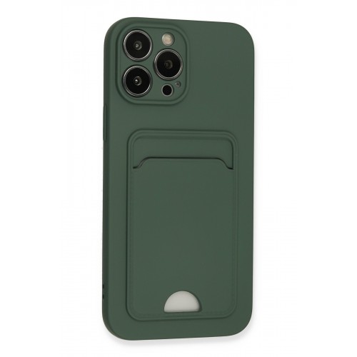 Newface iPhone 13 Pro Max Kılıf Kelvin Kartvizitli Silikon - Koyu Yeşil Newface iPhone 13 Pro Max Kılıf Kelvin Kartvizitli Silikon - Koyu Yeşil