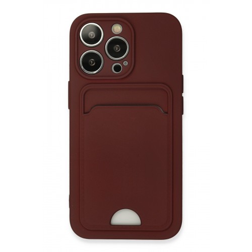 Newface iPhone 13 Pro Kılıf Kelvin Kartvizitli Silikon - Bordo Newface iPhone 13 Pro Kılıf Kelvin Kartvizitli Silikon - Bordo