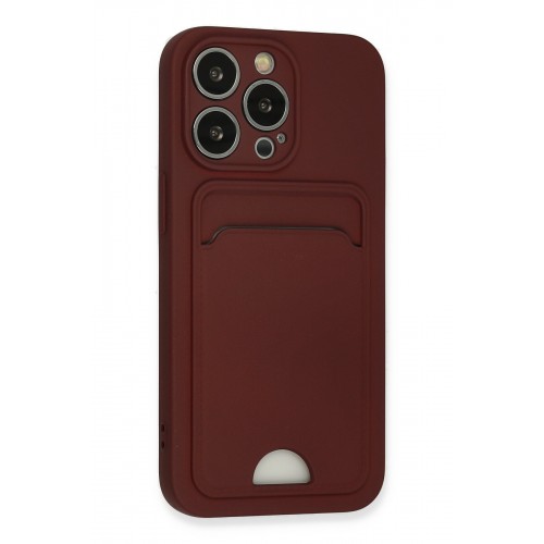 Newface iPhone 13 Pro Kılıf Kelvin Kartvizitli Silikon - Bordo Newface iPhone 13 Pro Kılıf Kelvin Kartvizitli Silikon - Bordo