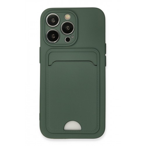 Newface iPhone 13 Pro Kılıf Kelvin Kartvizitli Silikon - Koyu Yeşil Newface iPhone 13 Pro Kılıf Kelvin Kartvizitli Silikon - Koyu Yeşil