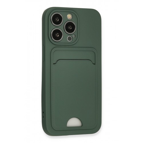 Newface iPhone 13 Pro Kılıf Kelvin Kartvizitli Silikon - Koyu Yeşil Newface iPhone 13 Pro Kılıf Kelvin Kartvizitli Silikon - Koyu Yeşil