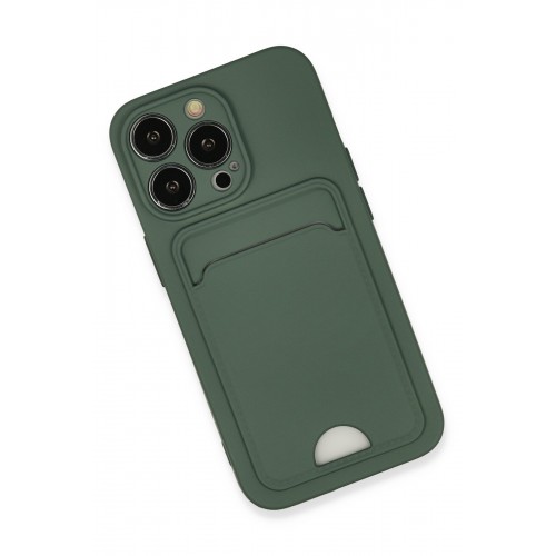 Newface iPhone 13 Pro Kılıf Kelvin Kartvizitli Silikon - Koyu Yeşil Newface iPhone 13 Pro Kılıf Kelvin Kartvizitli Silikon - Koyu Yeşil