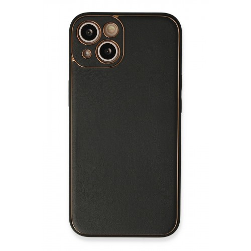 Newface iPhone 13 Kılıf Coco Deri Silikon Kapak - Siyah Newface iPhone 13 Kılıf Coco Deri Silikon Kapak - Siyah