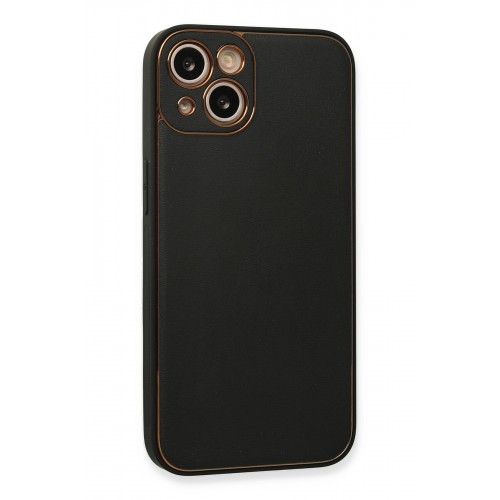 Newface iPhone 13 Kılıf Coco Deri Silikon Kapak - Siyah Newface iPhone 13 Kılıf Coco Deri Silikon Kapak - Siyah