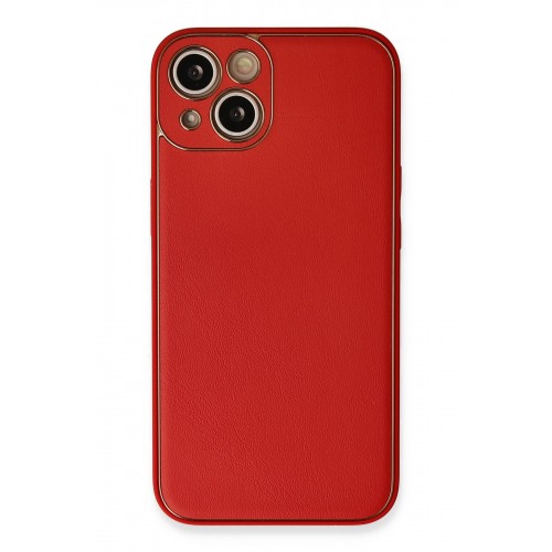 Newface iPhone 13 Kılıf Coco Deri Silikon Kapak - Kırmızı Newface iPhone 13 Kılıf Coco Deri Silikon Kapak - Kırmızı
