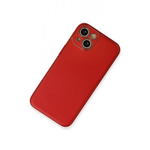 Newface iPhone 13 Kılıf Coco Deri Silikon Kapak - Kırmızı Newface iPhone 13 Kılıf Coco Deri Silikon Kapak - Kırmızı
