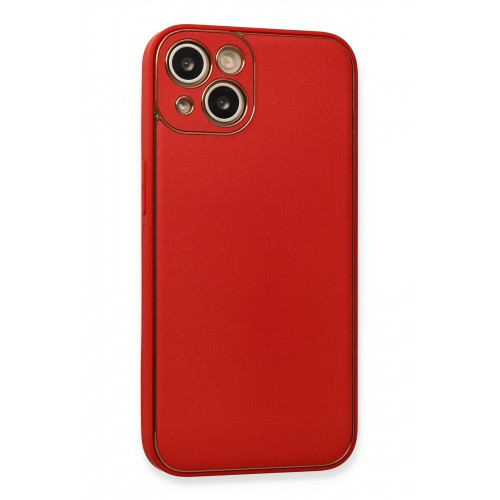 Newface iPhone 13 Kılıf Coco Deri Silikon Kapak - Kırmızı Newface iPhone 13 Kılıf Coco Deri Silikon Kapak - Kırmızı