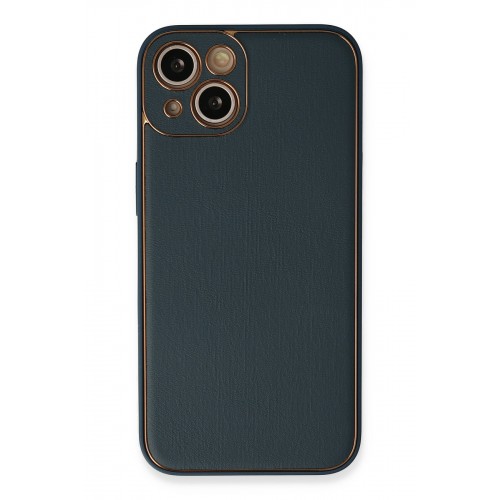Newface iPhone 13 Kılıf Coco Deri Silikon Kapak - Mavi Newface iPhone 13 Kılıf Coco Deri Silikon Kapak - Mavi