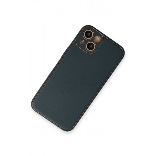Newface iPhone 13 Kılıf Coco Deri Silikon Kapak - Mavi Newface iPhone 13 Kılıf Coco Deri Silikon Kapak - Mavi