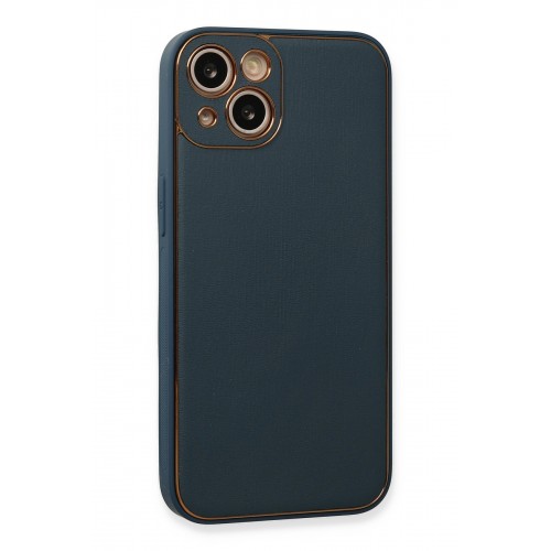 Newface iPhone 13 Kılıf Coco Deri Silikon Kapak - Mavi Newface iPhone 13 Kılıf Coco Deri Silikon Kapak - Mavi