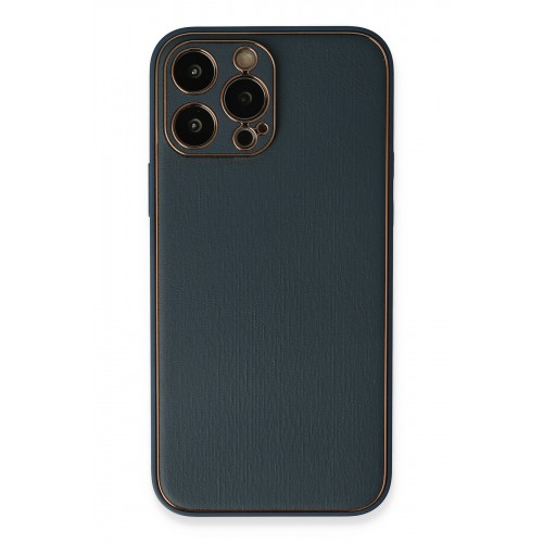 Newface iPhone 13 Pro Kılıf Coco Deri Silikon Kapak - Mavi Newface iPhone 13 Pro Kılıf Coco Deri Silikon Kapak - Mavi