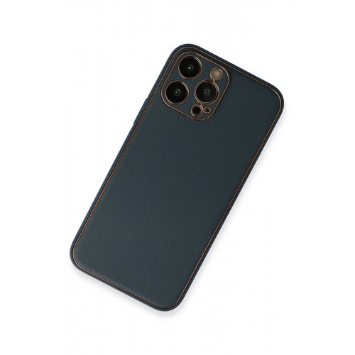 Newface iPhone 13 Pro Kılıf Coco Deri Silikon Kapak - Mavi Newface iPhone 13 Pro Kılıf Coco Deri Silikon Kapak - Mavi
