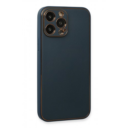 Newface iPhone 13 Pro Kılıf Coco Deri Silikon Kapak - Mavi Newface iPhone 13 Pro Kılıf Coco Deri Silikon Kapak - Mavi