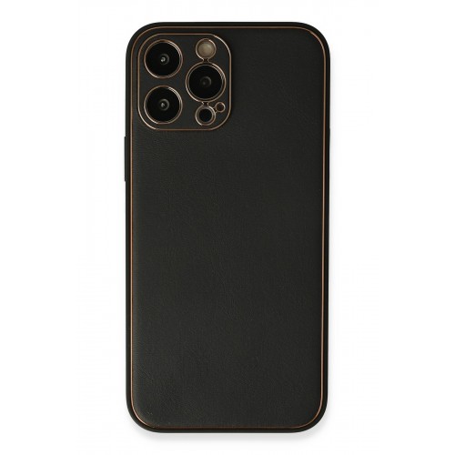 Newface iPhone 13 Pro Max Kılıf Coco Deri Silikon Kapak - Siyah Newface iPhone 13 Pro Max Kılıf Coco Deri Silikon Kapak - Siyah