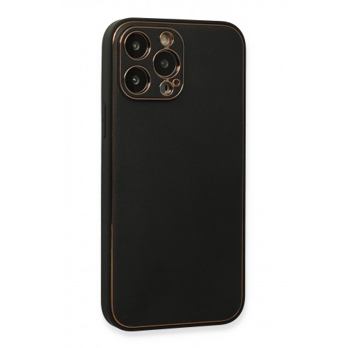 Newface iPhone 13 Pro Max Kılıf Coco Deri Silikon Kapak - Siyah Newface iPhone 13 Pro Max Kılıf Coco Deri Silikon Kapak - Siyah