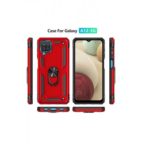 Newface Samsung Galaxy M22 Kılıf Sofya Yüzüklü Silikon Kapak - Kırmızı Newface Samsung Galaxy M22 Kılıf Sofya Yüzüklü Silikon Kapak - Kırmızı