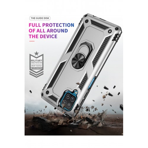 Newface Samsung Galaxy M32 Kılıf Sofya Yüzüklü Silikon Kapak - Gümüş Newface Samsung Galaxy M32 Kılıf Sofya Yüzüklü Silikon Kapak - Gümüş