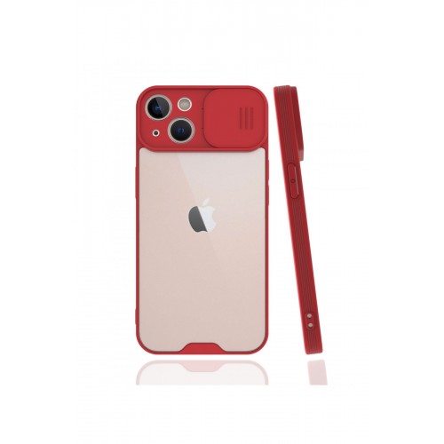 Newface iPhone 13 Kılıf Platin Kamera Koruma Silikon - Kırmızı Newface iPhone 13 Kılıf Platin Kamera Koruma Silikon - Kırmızı