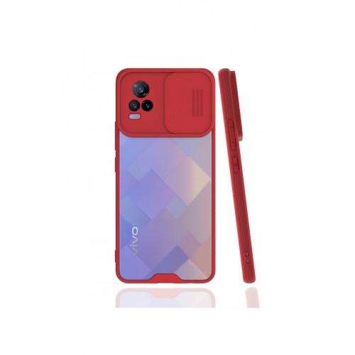 Newface Vivo V21e Kılıf Platin Kamera Koruma Silikon - Kırmızı Newface Vivo V21e Kılıf Platin Kamera Koruma Silikon - Kırmızı
