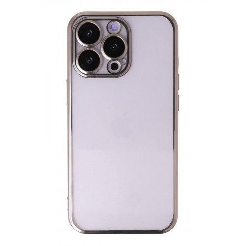 Newface iPhone 13 Pro Max Kılıf Razer Lensli Silikon - Gold Newface iPhone 13 Pro Max Kılıf Razer Lensli Silikon - Gold