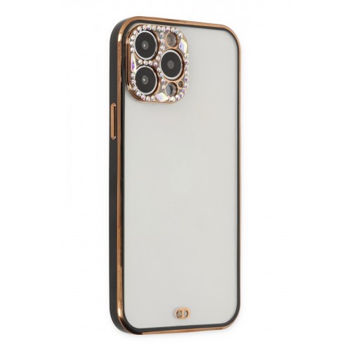 Newface iPhone 13 Pro Kılıf Liva Taşlı Silikon - Siyah Newface iPhone 13 Pro Kılıf Liva Taşlı Silikon - Siyah