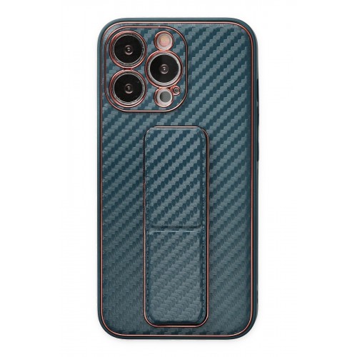 Newface iPhone 13 Pro Kılıf Coco Karbon Standlı Kapak - Lacivert Newface iPhone 13 Pro Kılıf Coco Karbon Standlı Kapak - Lacivert