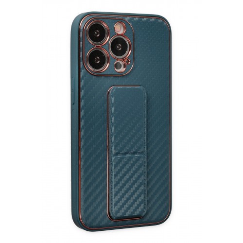 Newface iPhone 13 Pro Kılıf Coco Karbon Standlı Kapak - Lacivert Newface iPhone 13 Pro Kılıf Coco Karbon Standlı Kapak - Lacivert