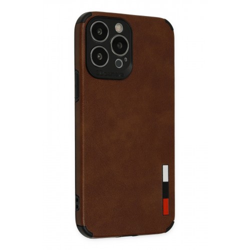 Newface iPhone 13 Pro Kılıf Loop Deri Silikon - Kahverengi Newface iPhone 13 Pro Kılıf Loop Deri Silikon - Kahverengi