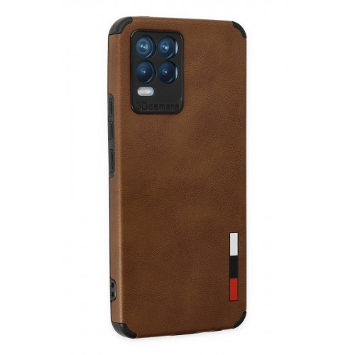 Newface Realme 8 Kılıf Loop Deri Silikon - Kahverengi Newface Realme 8 Kılıf Loop Deri Silikon - Kahverengi