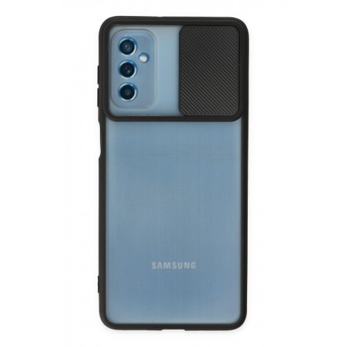 Newface Samsung Galaxy M52 5G Kılıf Palm Buzlu Kamera Sürgülü Silikon - Siyah Newface Samsung Galaxy M52 5G Kılıf Palm Buzlu Kamera Sürgülü Silikon - Siyah