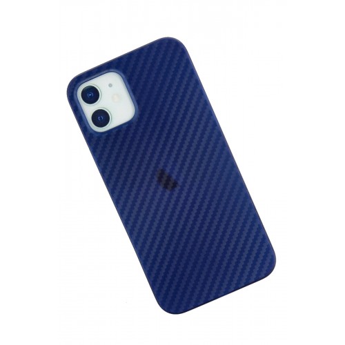 Newface iPhone 12 Kılıf Karbon PP Silikon - Mavi Newface iPhone 12 Kılıf Karbon PP Silikon - Mavi
